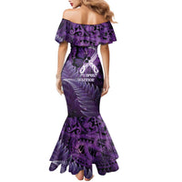 Lupus Awareness Month New Zealand Family Matching Mermaid Dress and Hawaiian Shirt Be Strong Warrior Maori Silver Fern