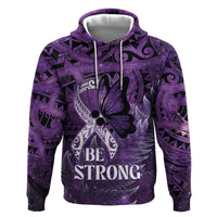 Lupus Awareness Month New Zealand Zip Hoodie Be Strong Warrior Maori Silver Fern