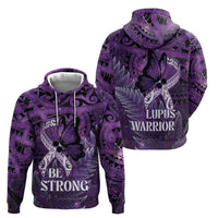 Lupus Awareness Month New Zealand Zip Hoodie Be Strong Warrior Maori Silver Fern