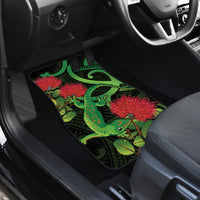 New Zealand Gecko Car Mats Aotearoa Maori With Pohutukawa Flowers LT14 - Polynesian Pride