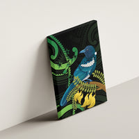 New Zealand Tui Bird Canvas Wall Art Aotearoa Maori With Kowhai Flowers LT14 - Polynesian Pride