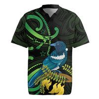 New Zealand Tui Bird Rugby Jersey Aotearoa Maori With Kowhai Flowers
