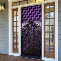 Purple Matariki New Zealand Door Cover Maori Poutama Galaxy Vibes - Polynesian Pride