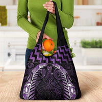 Purple Matariki New Zealand Grocery Bag Maori Poutama Galaxy Vibes LT14 - Polynesian Pride