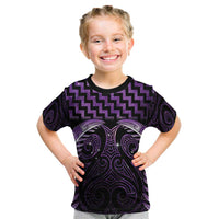 Purple Matariki New Zealand Kid T Shirt Maori Poutama Galaxy Vibes LT14 Purple - Polynesian Pride