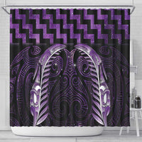 Purple Matariki New Zealand Shower Curtain Maori Poutama Galaxy Vibes LT14 - Polynesian Pride