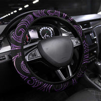 Purple Matariki New Zealand Steering Wheel Cover Maori Poutama Galaxy Vibes LT14 Universal Fit Purple - Polynesian Pride