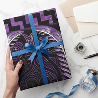 Purple Matariki New Zealand Wrapping Paper Maori Poutama Galaxy Vibes - Polynesian Pride