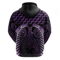 Purple Matariki New Zealand Zip Hoodie Maori Poutama Galaxy Vibes LT14 - Polynesian Pride