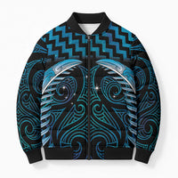 Blue Matariki New Zealand Bomber Puffer Jacket Maori Poutama Galaxy Vibes - Polynesian Pride