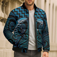 Blue Matariki New Zealand Bomber Puffer Jacket Maori Poutama Galaxy Vibes - Polynesian Pride