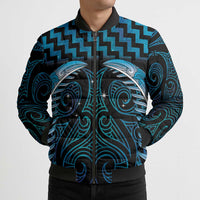 Blue Matariki New Zealand Bomber Puffer Jacket Maori Poutama Galaxy Vibes - Polynesian Pride