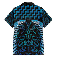 Blue Matariki New Zealand Family Matching Off Shoulder Short Dress and Hawaiian Shirt Maori Poutama Galaxy Vibes