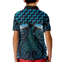 Blue Matariki New Zealand Kid Polo Shirt Maori Poutama Galaxy Vibes LT14 - Polynesian Pride