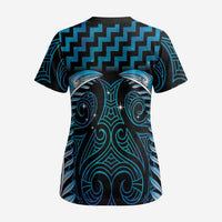Blue Matariki New Zealand Scrub Top Maori Poutama Galaxy Vibes - Polynesian Pride
