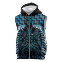 Blue Matariki New Zealand Sleeveless Zip Hoodie Maori Poutama Galaxy Vibes - Polynesian Pride