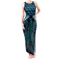 Blue Matariki New Zealand Tank Maxi Dress Maori Poutama Galaxy Vibes