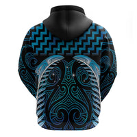 Blue Matariki New Zealand Zip Hoodie Maori Poutama Galaxy Vibes LT14 - Polynesian Pride