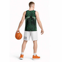 Green Matariki New Zealand Basketball Jersey Maori Poutama Galaxy Vibes - Polynesian Pride