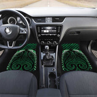 Green Matariki New Zealand Car Mats Maori Poutama Galaxy Vibes LT14 Set 2pcs - Front Green - Polynesian Pride