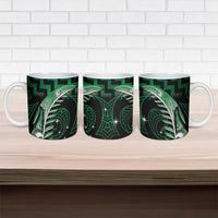 Green Matariki New Zealand Ceramic Mug Maori Poutama Galaxy Vibes - Polynesian Pride