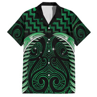 Green Matariki New Zealand Family Matching Puletasi and Hawaiian Shirt Maori Poutama Galaxy Vibes LT14 Dad's Shirt - Short Sleeve Green - Polynesian Pride