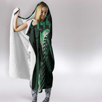 Green Matariki New Zealand Hooded Blanket Maori Poutama Galaxy Vibes LT14 - Polynesian Pride