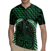 Green Matariki New Zealand Rugby Jersey Maori Poutama Galaxy Vibes LT14 - Polynesian Pride