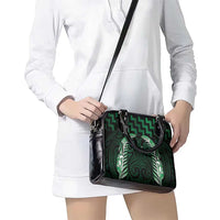 Green Matariki New Zealand Shoulder Handbag Maori Poutama Galaxy Vibes