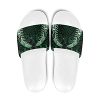 Green Matariki New Zealand Slide Sandals Maori Poutama Galaxy Vibes - Polynesian Pride