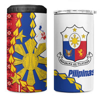 Philippines Independence Day 4 in 1 Can Cooler Tumbler Pilipinas Sun Stars Igorot Pattern LT14 One Size: 16 oz Red - Polynesian Pride