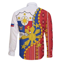 Philippines Independence Day Family Matching Off The Shoulder Long Sleeve Dress and Hawaiian Shirt Pilipinas Sun Stars Igorot Pattern