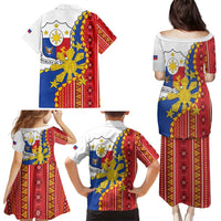 Philippines Independence Day Family Matching Puletasi and Hawaiian Shirt Pilipinas Sun Stars Igorot Pattern