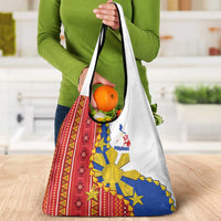 Philippines Independence Day Grocery Bag Pilipinas Sun Stars Igorot Pattern LT14 - Polynesian Pride