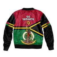 Vanuatu Football Bomber Jacket Vanuatuan Coat Of Arm Polynesian Flag Style LT14 - Polynesian Pride