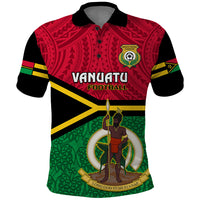 Custom Vanuatu Football Polo Shirt Vanuatuan Coat Of Arm Polynesian Flag Style LT14 Red - Polynesian Pride