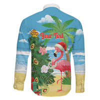 Flamingo Hawaii Summer Christmas Personalized Family Matching Off Shoulder Maxi Dress and Hawaiian Shirt Mele Kalikimaka Beachy Vibes LT14 - Polynesian Pride