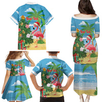 Flamingo Hawaii Summer Christmas Personalized Family Matching Puletasi and Hawaiian Shirt Mele Kalikimaka Beachy Vibes LT14 - Polynesian Pride