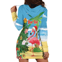 Flamingo Hawaii Summer Christmas Personalized Hoodie Dress Mele Kalikimaka Beachy Vibes LT14 - Polynesian Pride