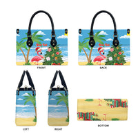 Flamingo Hawaii Summer Christmas Personalized Leather Bag Mele Kalikimaka Beachy Vibes