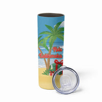 Flamingo Hawaii Summer Christmas Personalized Skinny Tumbler Mele Kalikimaka Beachy Vibes LT14 - Polynesian Pride