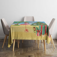Flamingo Hawaii Summer Christmas Personalized Tablecloth Mele Kalikimaka Beachy Vibes