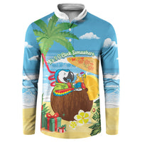 Chilling Parrot Hawaii Summer Christmas Personalized Button Sweatshirt It's 5 O'Clock Somewhere Beachy Vibes LT14 Blue - Polynesian Pride