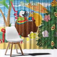 Chilling Parrot Hawaii Summer Christmas Personalized Window Curtain It's 5 O'Clock Somewhere Beachy Vibes LT14 - Polynesian Pride