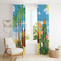 Chilling Parrot Hawaii Summer Christmas Personalized Window Curtain It's 5 O'Clock Somewhere Beachy Vibes LT14 - Polynesian Pride