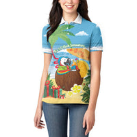 Chilling Parrot Hawaii Summer Christmas Personalized Women Polo Shirt It's 5 O'Clock Somewhere Beachy Vibes