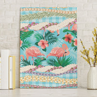 Flamingo Hawaii Summer Canvas Wall Art Hawaiian Lei Pakala Motifs Tropical Style