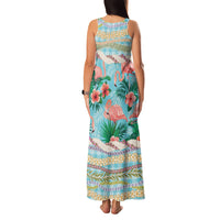 Flamingo Hawaii Summer Family Matching Tank Maxi Dress and Hawaiian Shirt Hawaiian Lei Pakala Motifs Tropical Style LT14 - Polynesian Pride