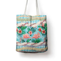 Flamingo Hawaii Summer Tote Bag Hawaiian Lei Pakala Motifs Tropical Style LT14 - Polynesian Pride