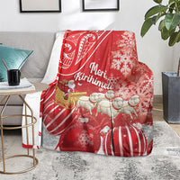 New Zealand Christmas In July Blanket Funny Santa Sheep Meri Kirihimete Red LT14 - Polynesian Pride